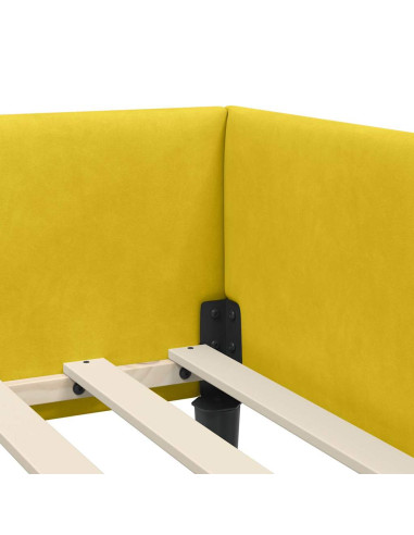 Struttura del letto ad angolo con testiera Giallo 90 x 200 cm