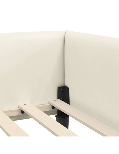 Struttura del letto ad angolo con testiera Crema 90 x 200 cm