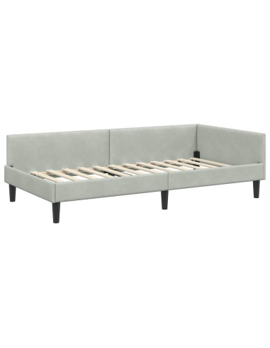 Struttura del letto ad angolo Grigio chiaro 100 x 200 cm