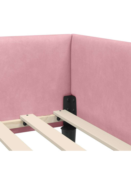 Struttura del letto ad angolo con testiera Rosa 100 x 200 cm