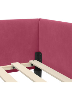 Struttura del letto ad angolo Rosso vino 100 x 200 cm 2