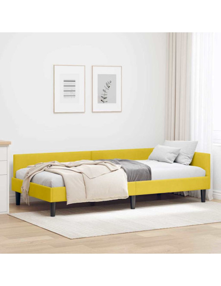 Struttura del letto ad angolo con testiera Giallo 100 x 200 cm