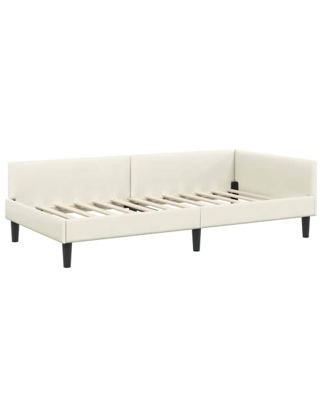 Struttura del letto ad angolo con testiera Crema 100 x 200 cm