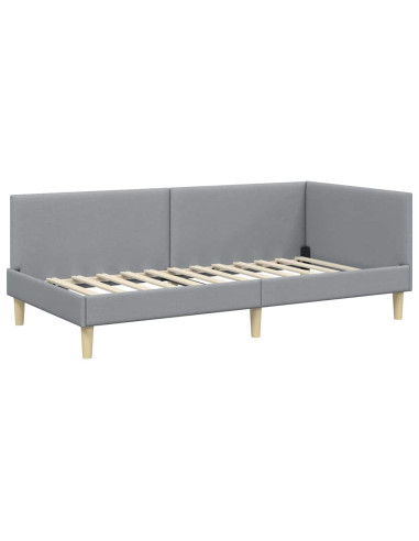 Cornice del letto ad angolo Altro Grigio chiaro 80 x 200 cm