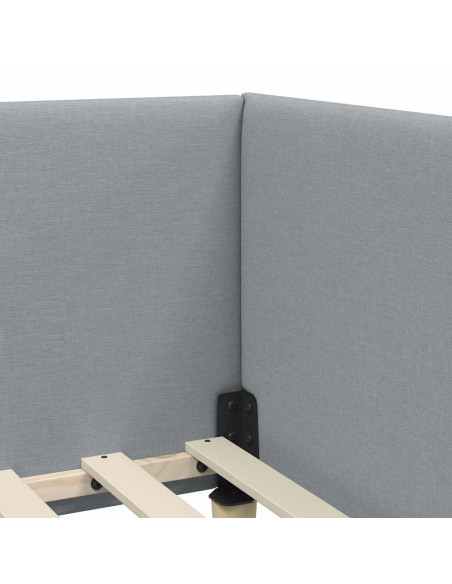 Cornice del letto ad angolo Altro Grigio chiaro 90 x 190 cm