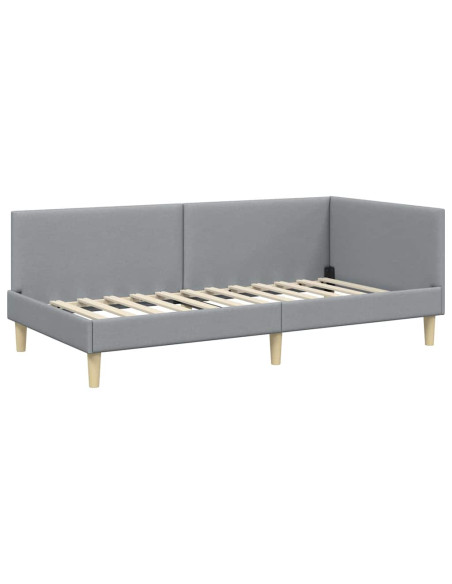 Cornice del letto ad angolo Altro Grigio chiaro 90 x 190 cm