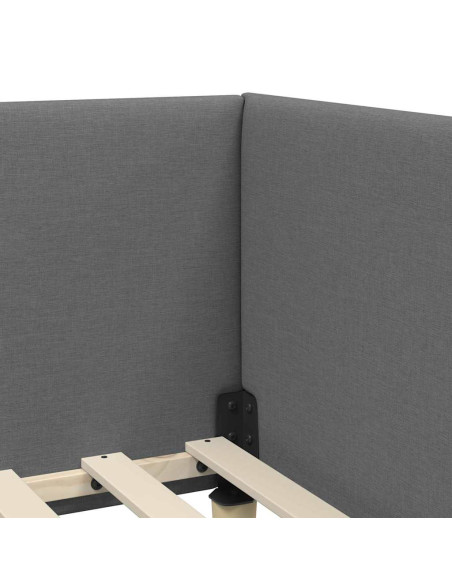 Cornice del letto ad angolo Altro Grigio scuro 90 x 190 cm