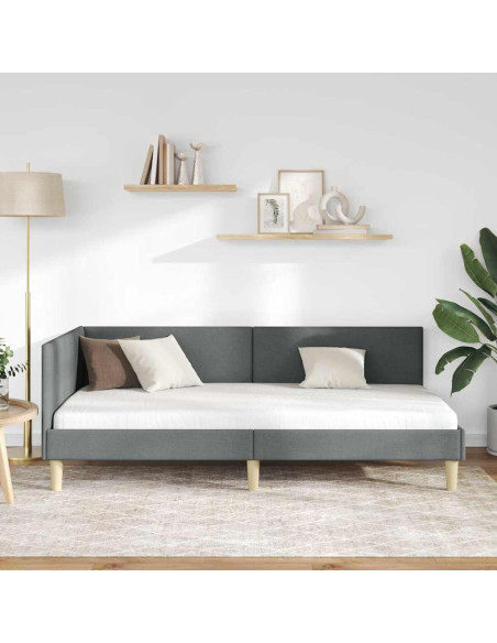 Cornice del letto ad angolo Altro Grigio scuro 90 x 190 cm