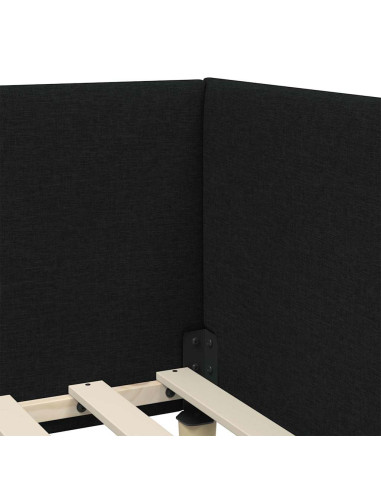 Cornice del letto ad angolo Altro con testiera Nero 90 x 190 cm