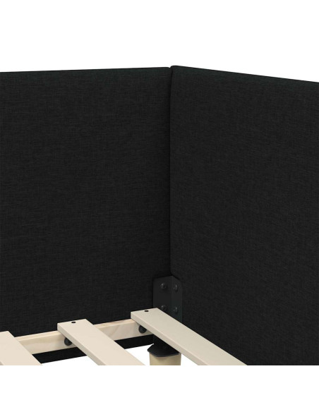 Cornice del letto ad angolo Altro con testiera Nero 90 x 190 cm