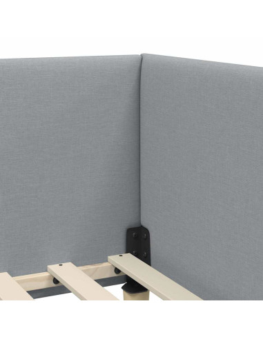 Cornice del letto ad angolo Altro Grigio chiaro 90 x 200 cm