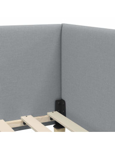 Cornice del letto ad angolo Altro Grigio chiaro 100 x 200 cm 2