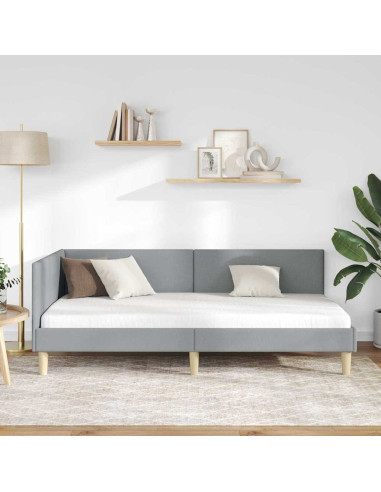 Cornice del letto ad angolo Altro Grigio chiaro 100 x 200 cm