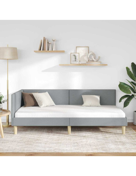 Cornice del letto ad angolo Altro Grigio chiaro 100 x 200 cm