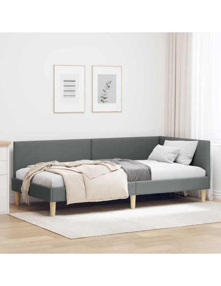 Cornice del letto ad angolo Altro Grigio scuro 100 x 200 cm