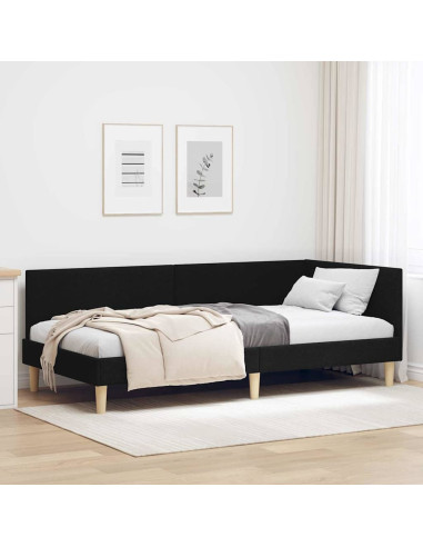 Cornice del letto ad angolo Altro Nero 100 x 200 cm