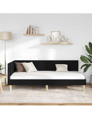 Cornice del letto ad angolo Altro Nero 100 x 200 cm