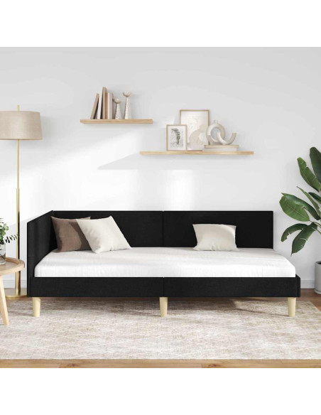 Cornice del letto ad angolo Altro Nero 100 x 200 cm