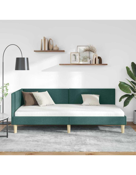 Cornice del letto ad angolo Altro Verde scuro 100 x 200 cm