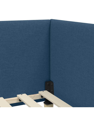 Cornice del letto ad angolo Altro con testiera Blu 100 x 200 cm