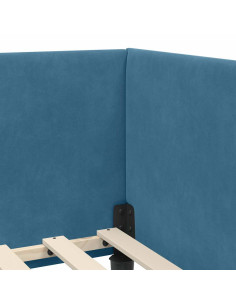 Cornice del letto ad angolo Altro con testiera Blu 80 x 200 cm 2
