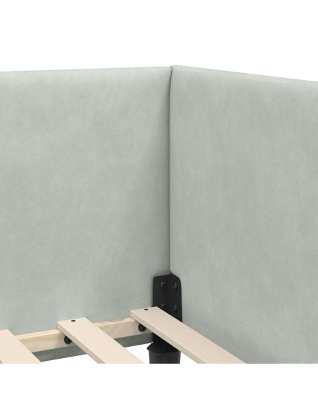 Cornice del letto ad angolo Altro Grigio chiaro 80 x 200 cm