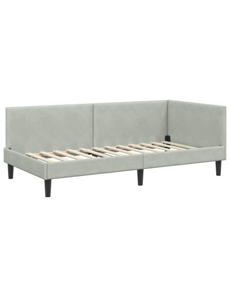 Cornice del letto ad angolo Altro Grigio chiaro 80 x 200 cm