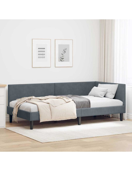 Cornice del letto ad angolo Altro Grigio scuro 80 x 200 cm