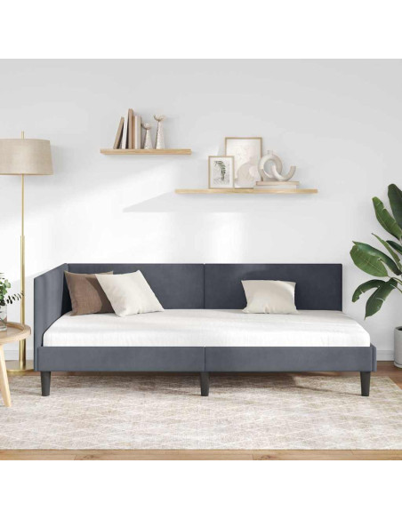 Cornice del letto ad angolo Altro Grigio scuro 80 x 200 cm