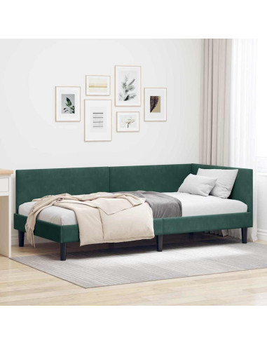 Cornice del letto ad angolo Altro Verde scuro 80 x 200 cm