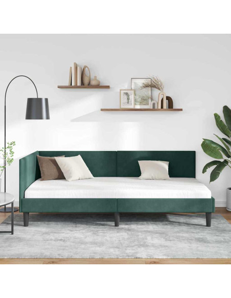 Cornice del letto ad angolo Altro Verde scuro 80 x 200 cm