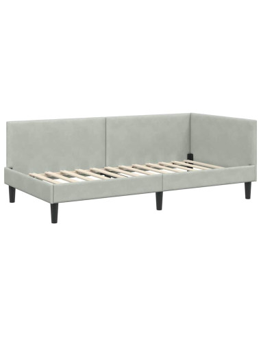 Cornice del letto ad angolo Altro Grigio chiaro 90 x 190 cm