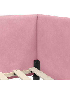 Cornice del letto ad angolo Altro con testiera Rosa 90 x 190 cm 2
