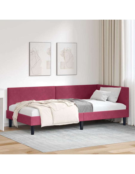 Cornice del letto ad angolo Altro Rosso vino 90 x 190 cm