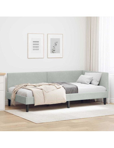 Cornice del letto ad angolo Altro Grigio chiaro 90 x 200 cm