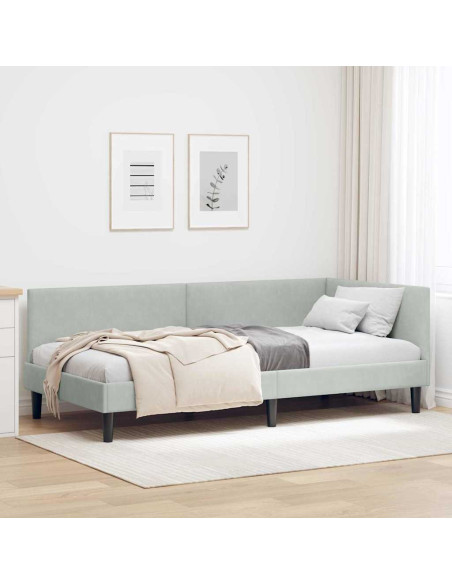 Cornice del letto ad angolo Altro Grigio chiaro 90 x 200 cm