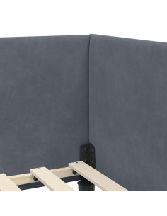 Cornice del letto ad angolo Altro Grigio scuro 90 x 200 cm 2