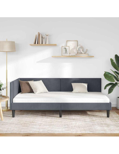 Cornice del letto ad angolo Altro Grigio scuro 90 x 200 cm