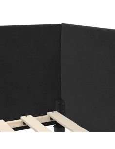 Cornice del letto ad angolo Altro con testiera Nero 90 x 200 cm 2