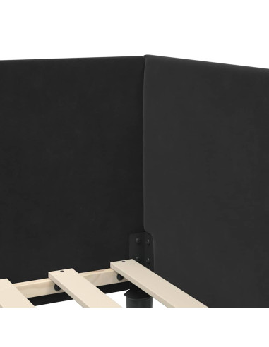 Cornice del letto ad angolo Altro con testiera Nero 90 x 200 cm