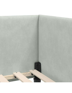 Cornice del letto ad angolo Altro Grigio chiaro 100 x 200 cm 2