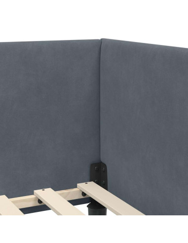 Cornice del letto ad angolo Altro Grigio scuro 100 x 200 cm