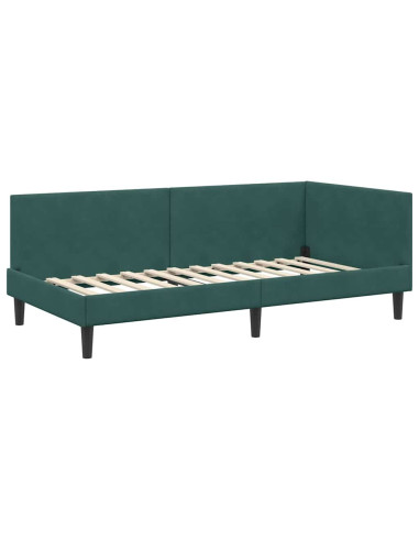 Cornice del letto ad angolo Altro Verde scuro 100 x 200 cm