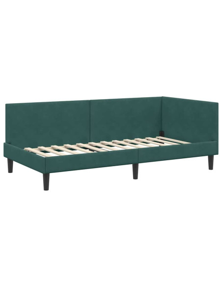 Cornice del letto ad angolo Altro Verde scuro 100 x 200 cm