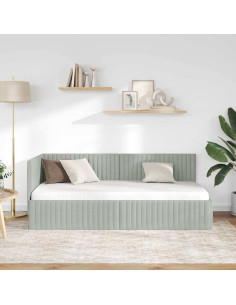 Cornice del letto ad angolo Grigio chiaro 90 cm x 190 cm 2