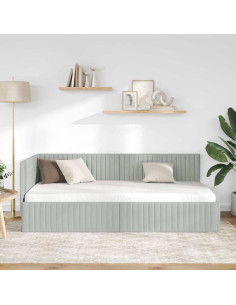 Cornice del letto ad angolo Grigio chiaro 100 cm x 200 cm 2