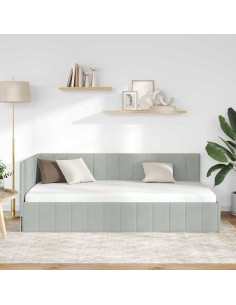 Cornice del letto ad angolo Grigio chiaro 100 cm x 200 cm 2