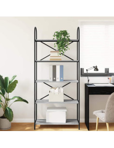 Libreria Grigio sonoma 80 x 30 x 183 cm Legno multistrato