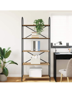 Libreria rovere artigianale 80 x 30 x 183 cm Legno multistrato