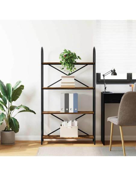 Libreria Rovere fumo 80 x 30 x 146 cm Legno multistrato